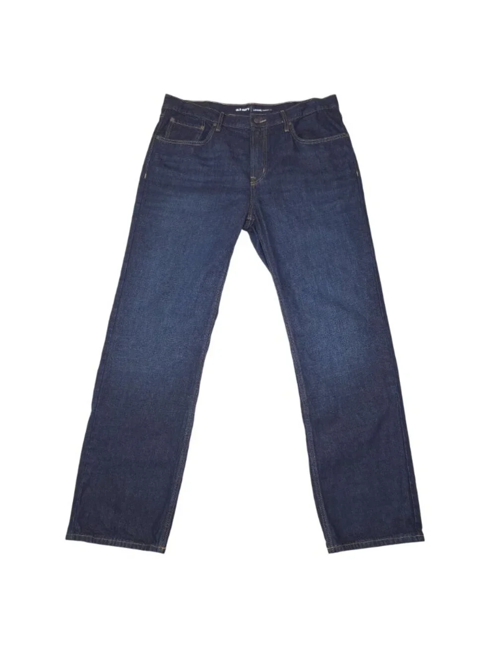 Old Navy Mens Loose Fit Dark Wash Denim Jeans 38x34 Cotton Classic Comfort